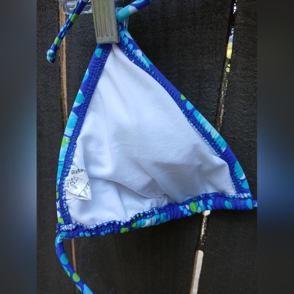 🌞 OP Blue & Green Triangle Bikini Top 💚 Size Small 💙 Preloved - Picture 8 of 9